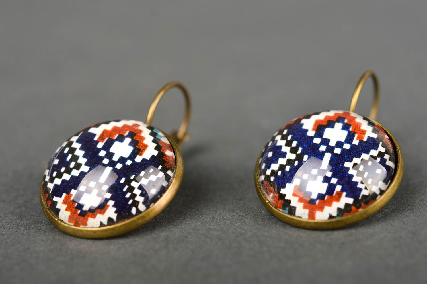 Handmade designer earrings handmade jewelry earrings with print fashion jewelry photo 2