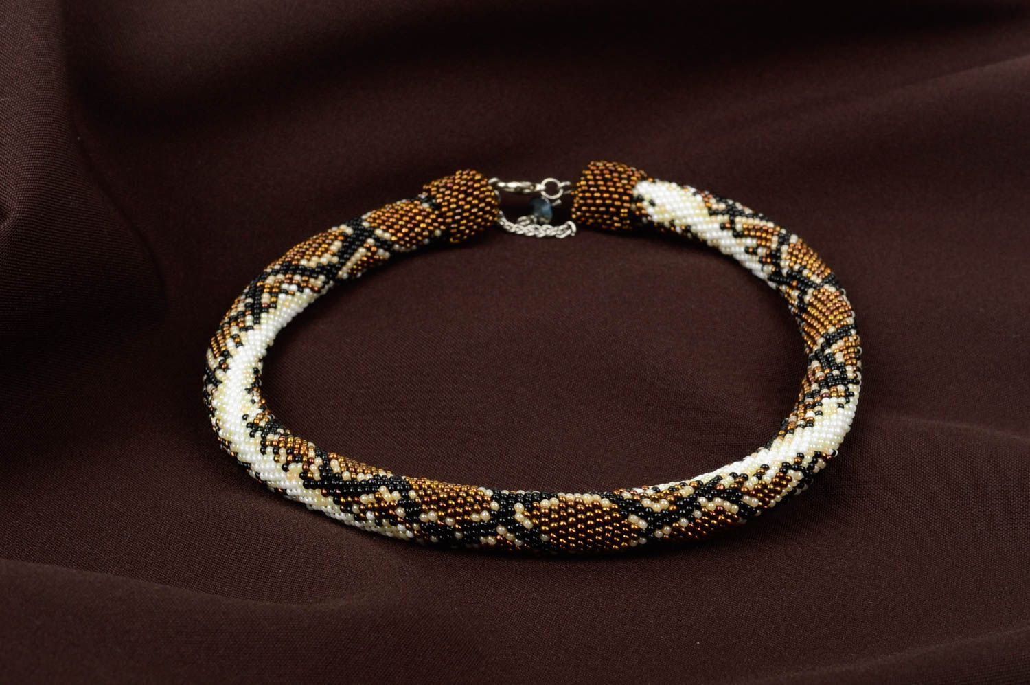 Collier en perles de rocaille Bijou fait main Cadeau pour femme Python photo 1