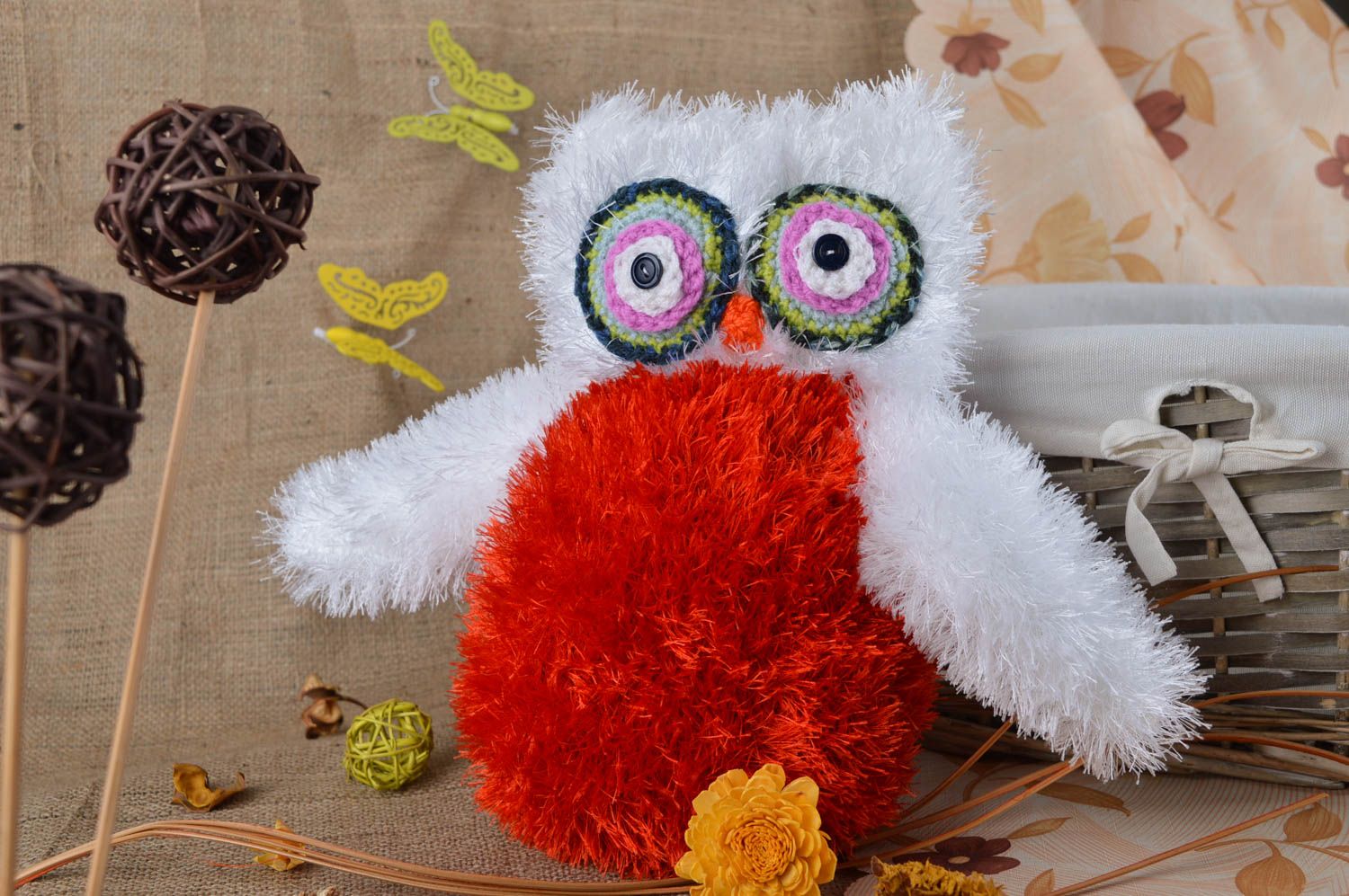 Handmade soft toy interior stuffed toy present for baby nursery decor ideas photo 1