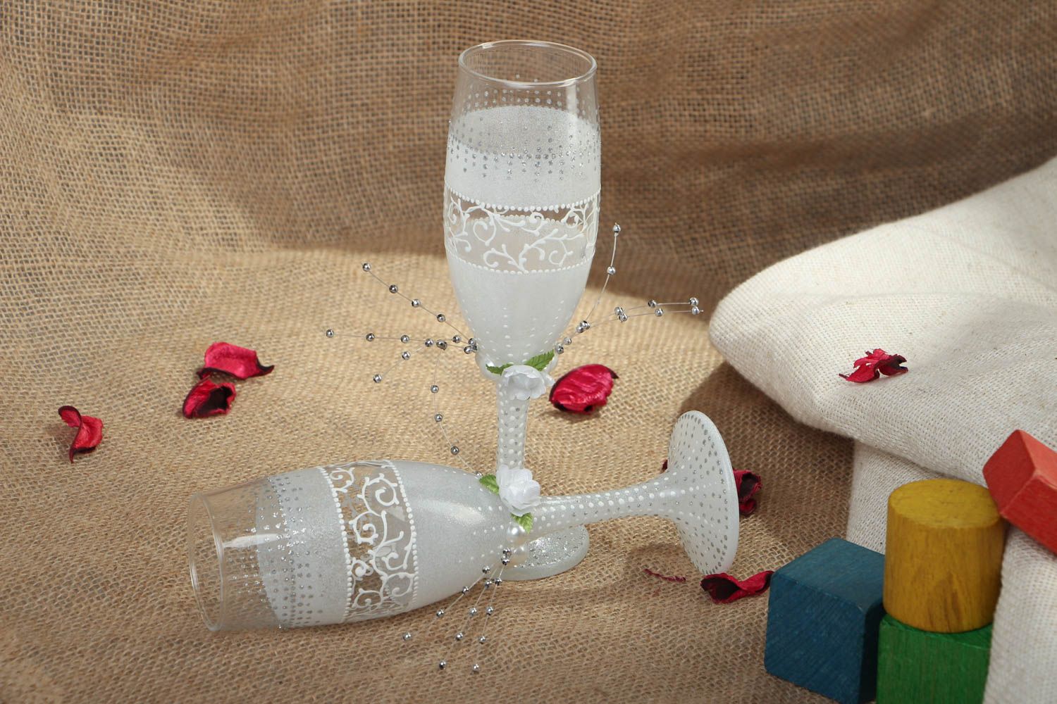 Flûtes à champagne mariage faites main photo 5