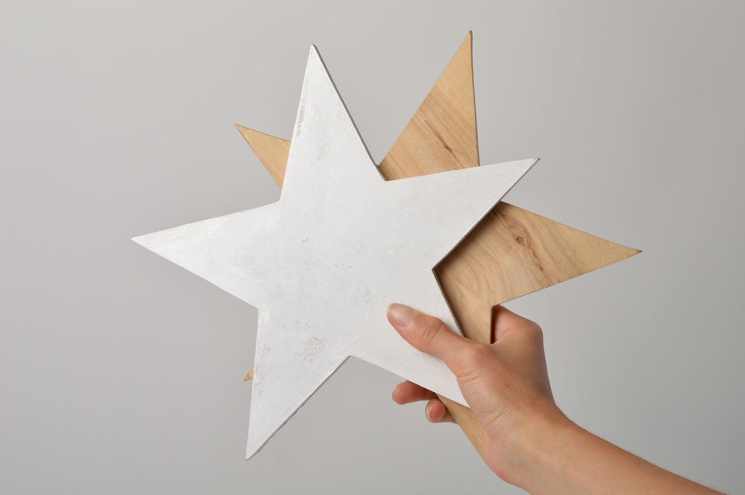 Blank for creativity wooden star for painting home decor decorative use only photo 5