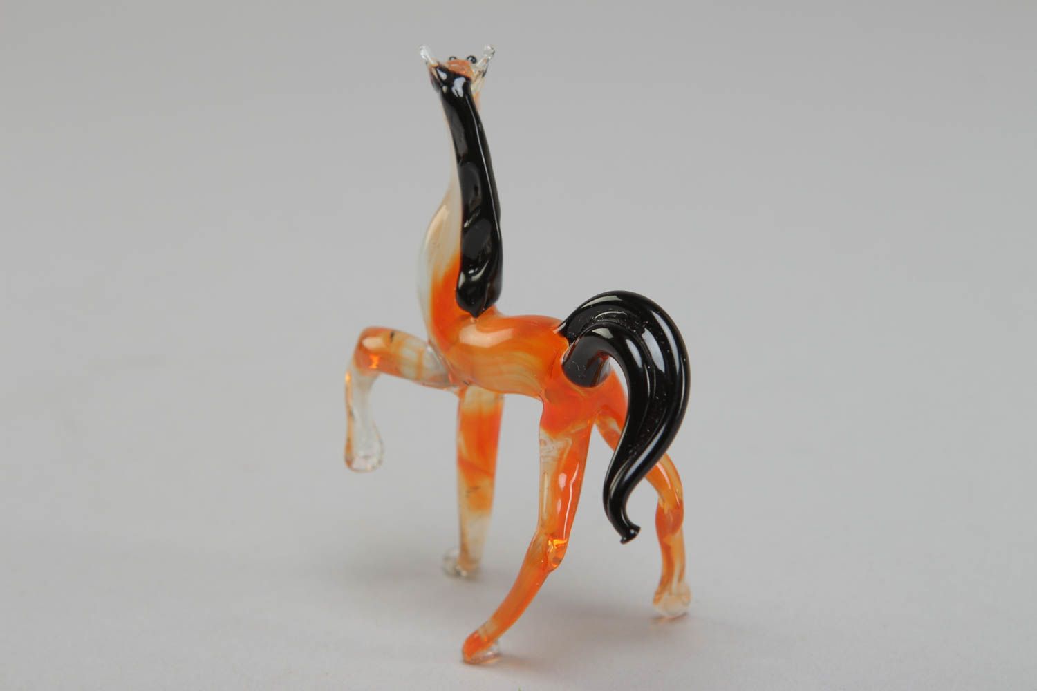 Petite figurine en verre au chalumeau cheval faite main originale décorative photo 3
