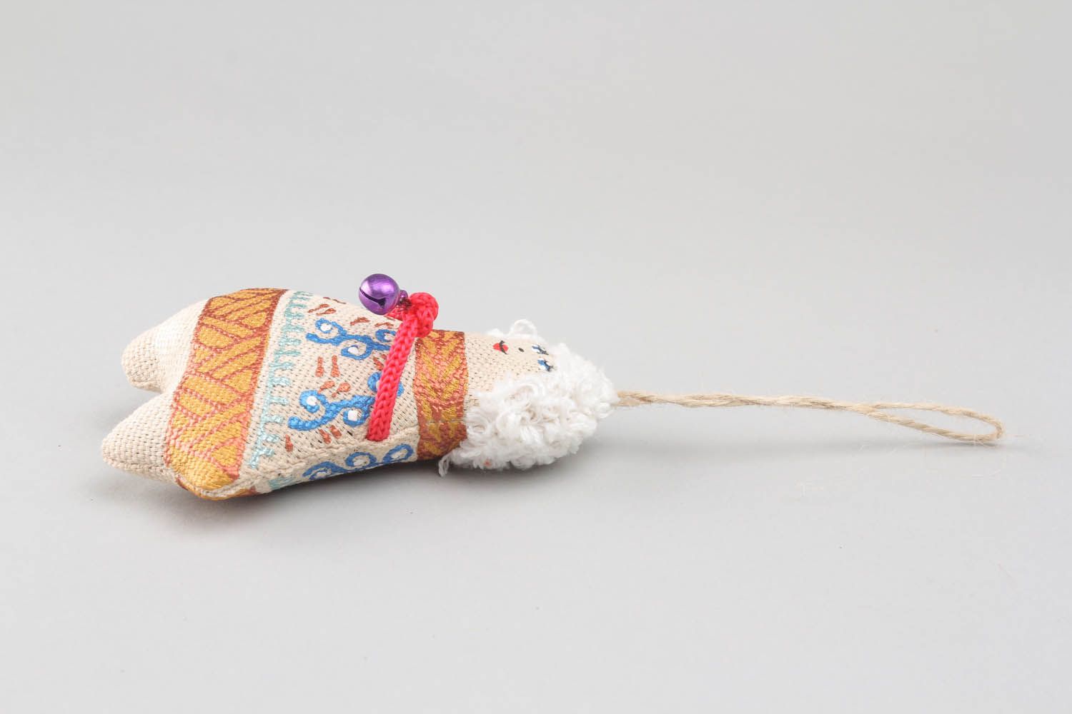 Pingente macio têxtil feito à mão de tecido para decoração do interior de materiais naturais Anjo foto 2