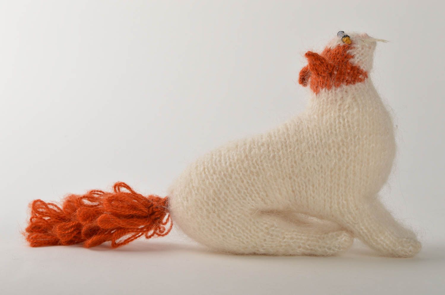 Peluche chat turc de Van Jouet fait main tricoté en mohair Cadeau pour enfant photo 3