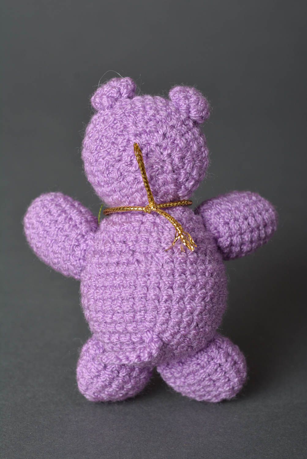 Handmade designer crocheted toy unusual lilac animal toy cute soft toy photo 3