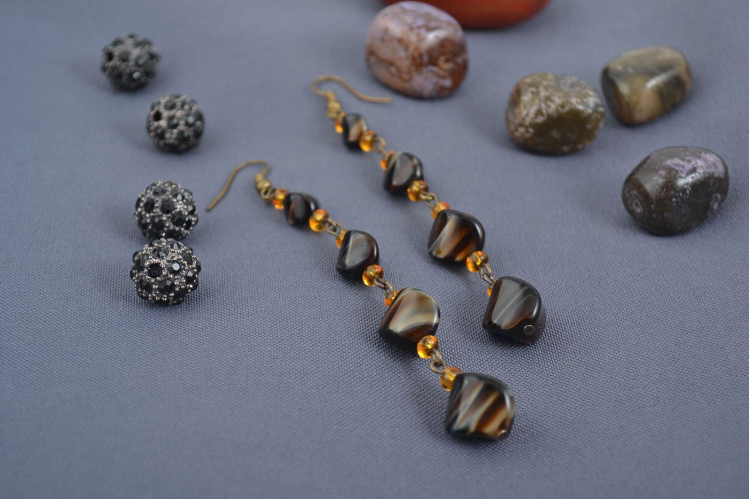 Unusual handmade earrings designer gemstone earrings accessories for girls photo 1
