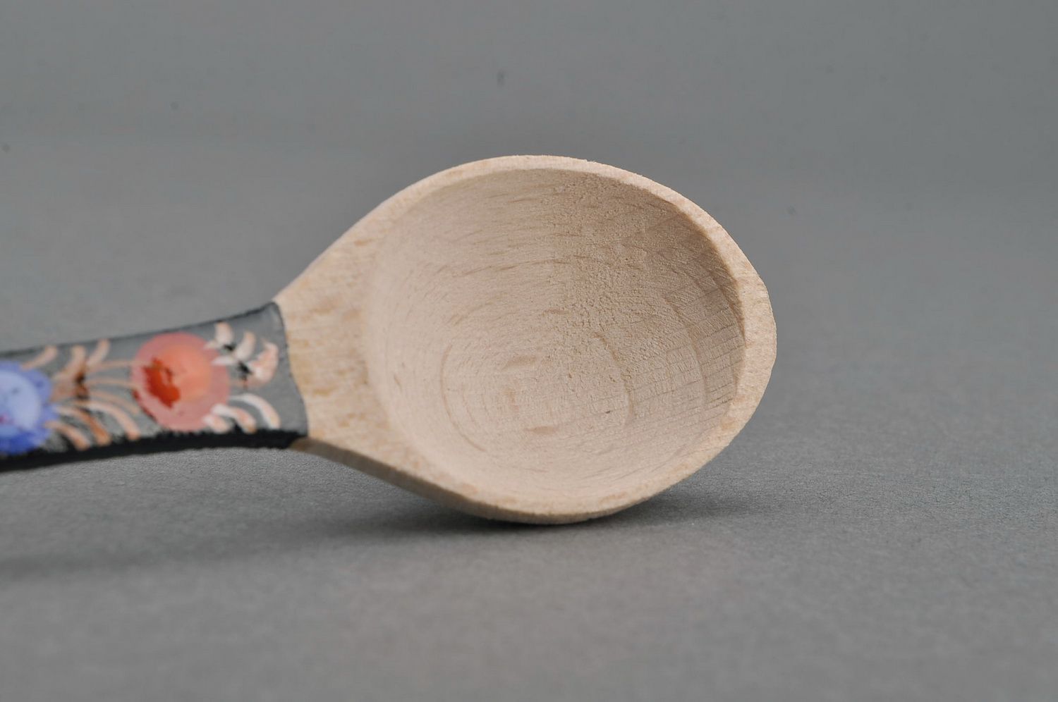Wooden teaspoon with black handle photo 3