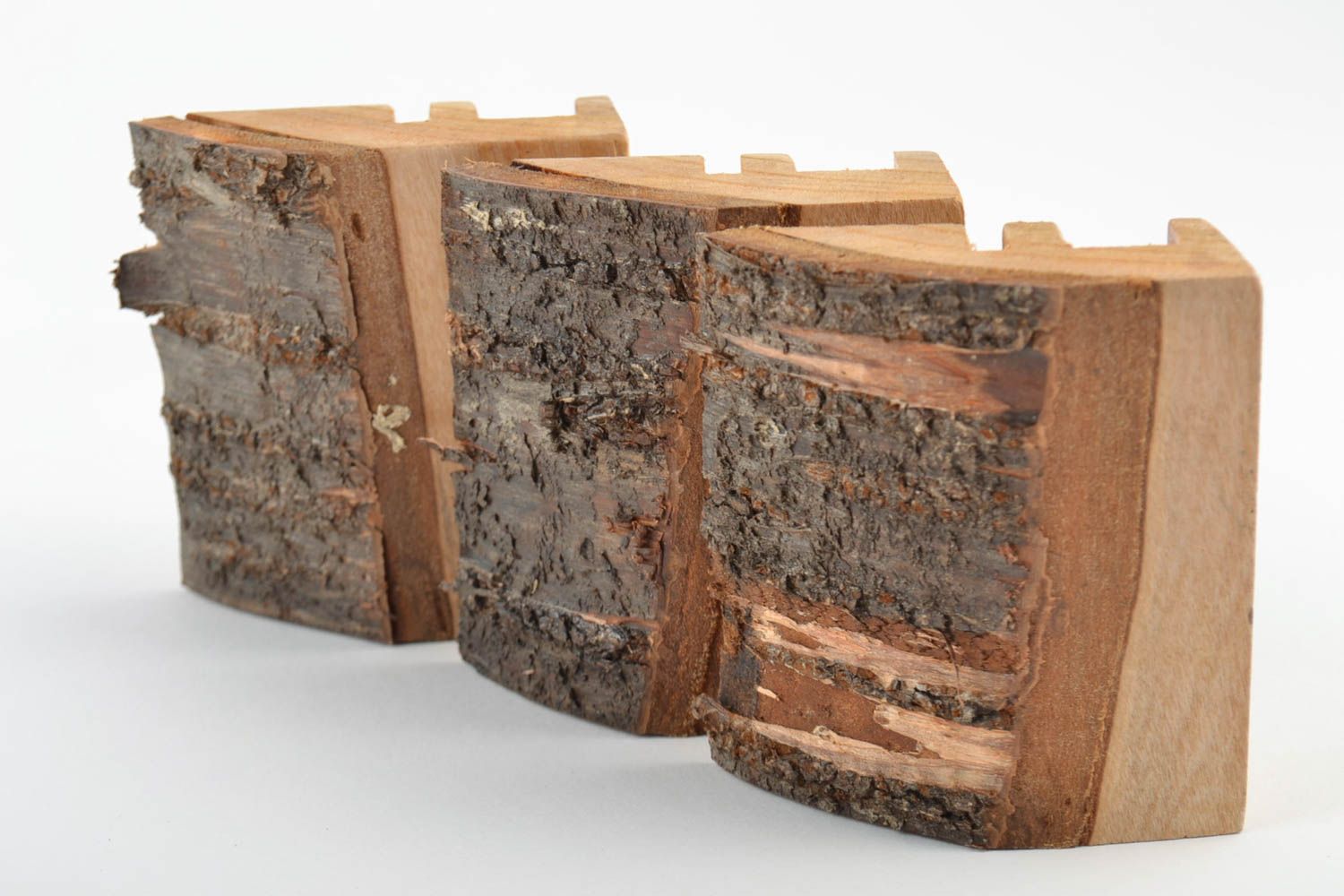 Sujetadores para móviles ecológicos de madera artesanales estilosos 3 piezas foto 4