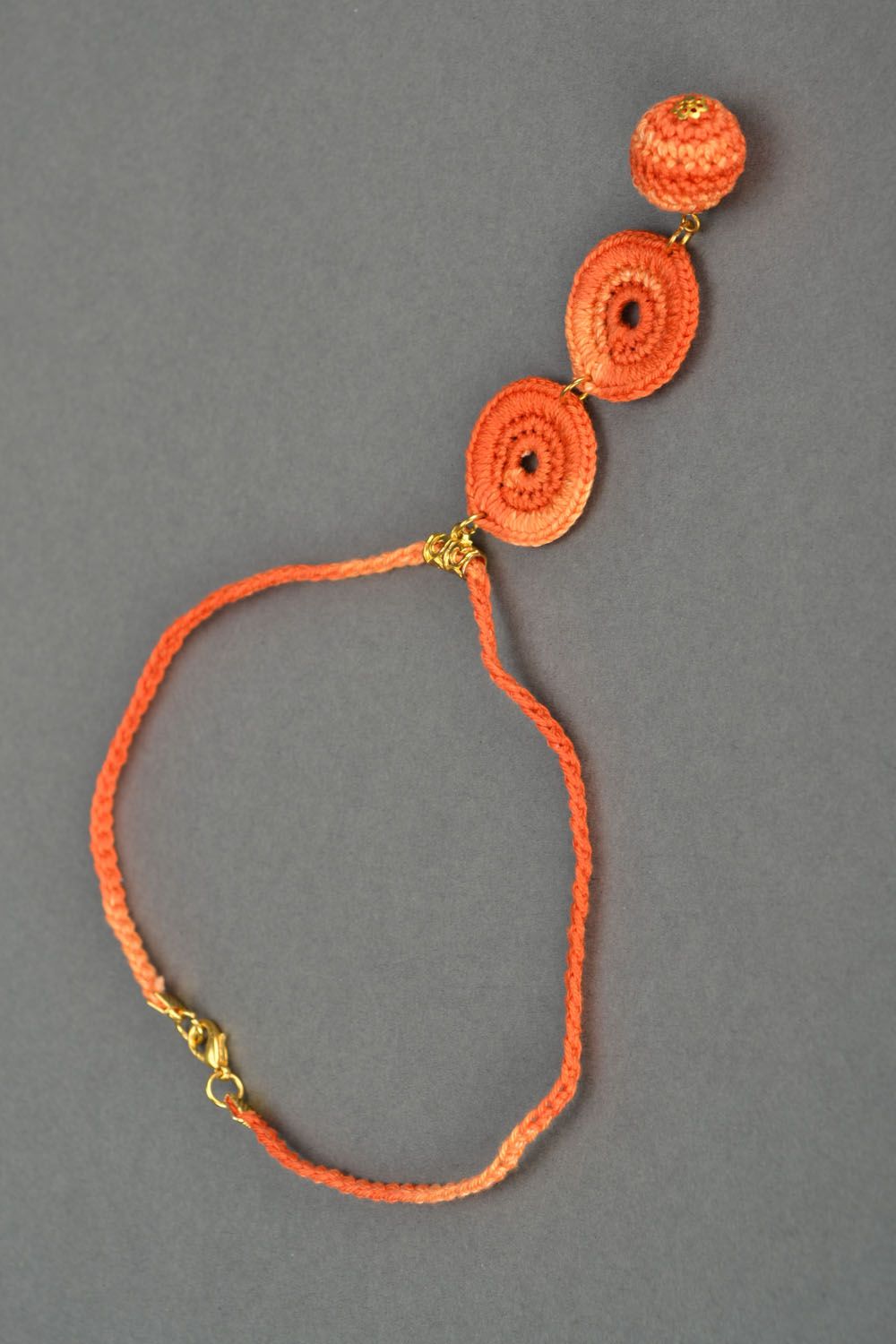Pendentif tricoté au crochet original Orange photo 1