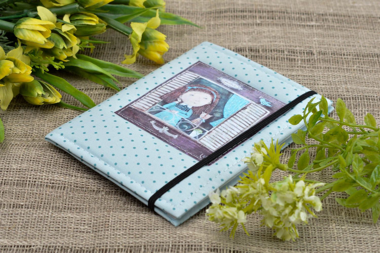 Handmade fabric passport cover beautiful cover for passport handmade gifts photo 1