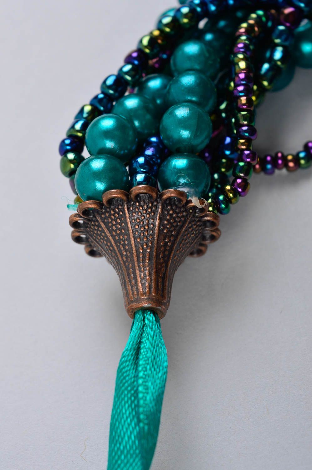 Handmade Schmuck Collier Geschenk für Frauen Schmuck aus Rocailles prachtvoll foto 4