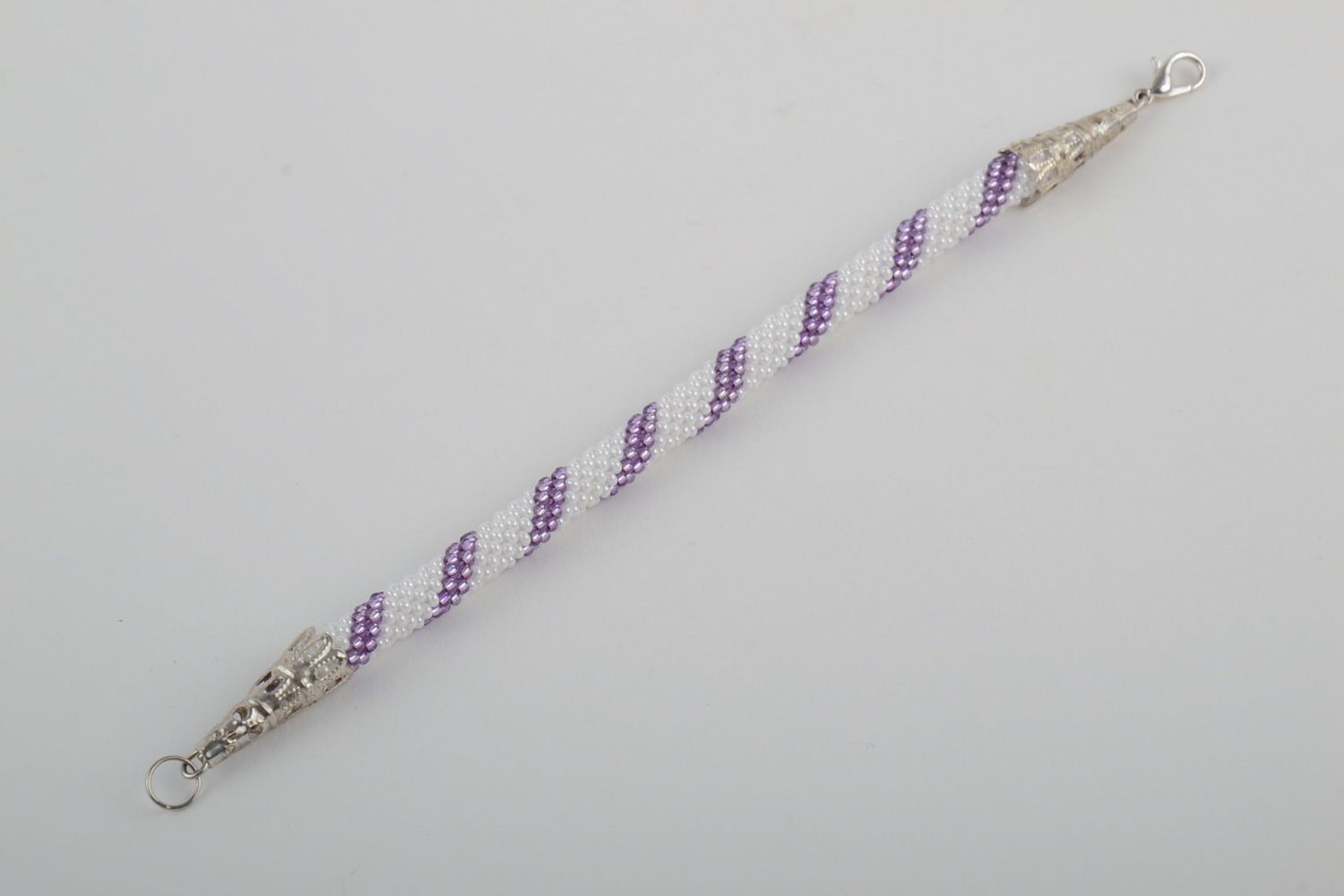 Bracelet crocheté de perles de rocaille tchèques spiral original fait main photo 2