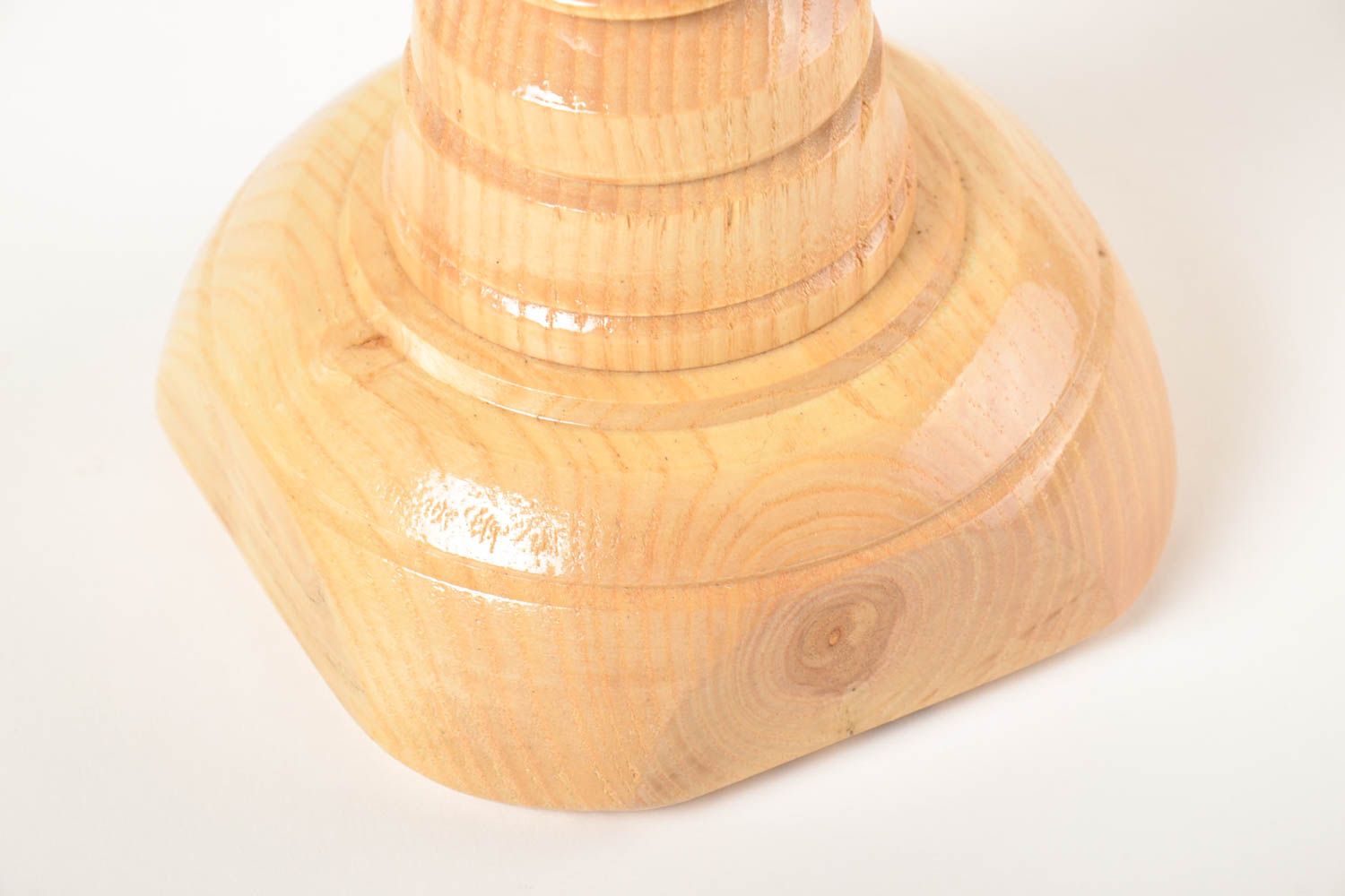 Candelero de madera hecho a mano decoración de interior soporte para velas foto 5