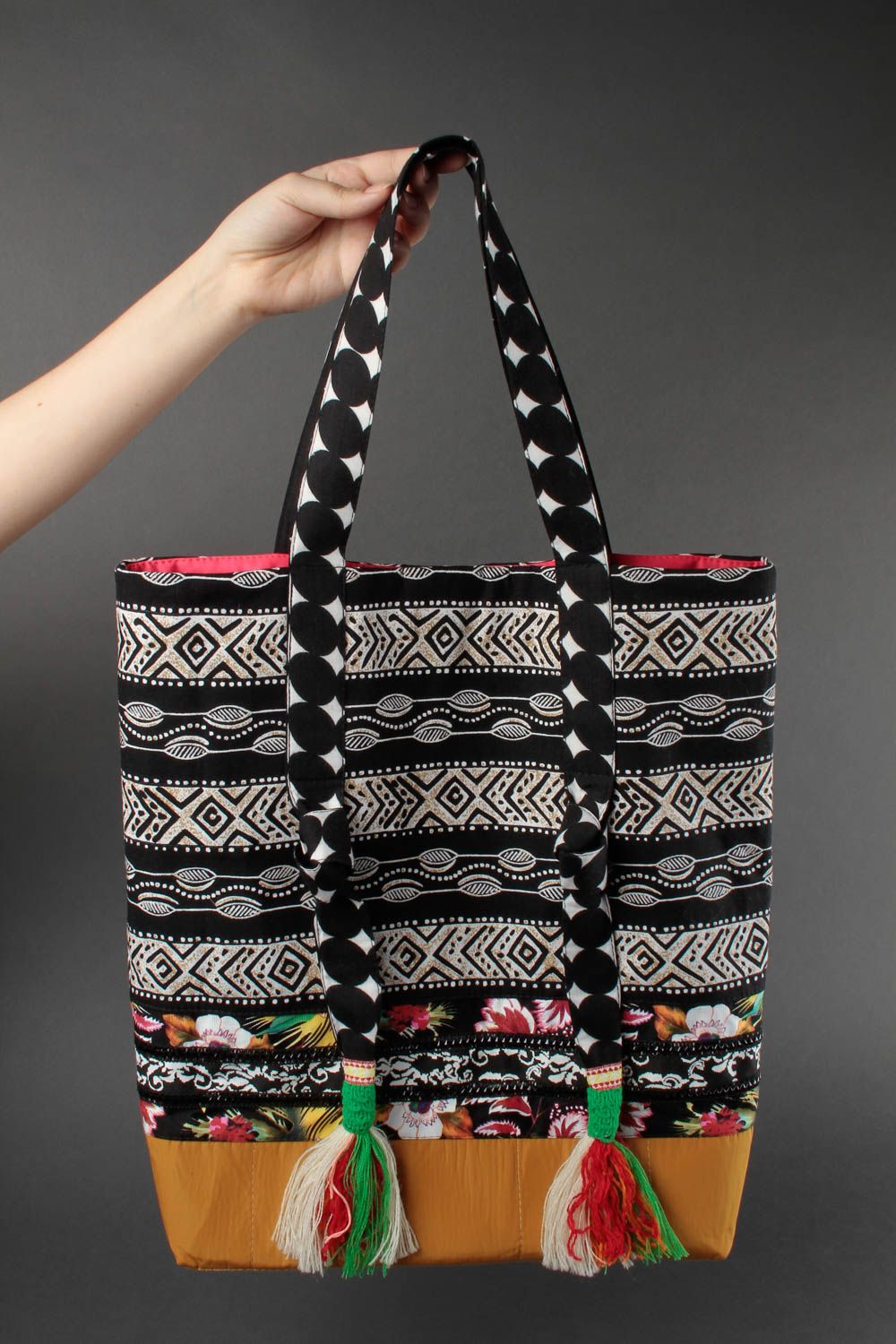 Handgefertigte Umhängetasche Damen Designer Tasche Frauen Geschenk aus Baumwolle foto 1