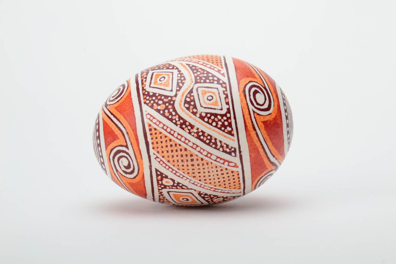 Traditional ethnic decorative painted Easter egg handmade pysanka with ornaments photo 3
