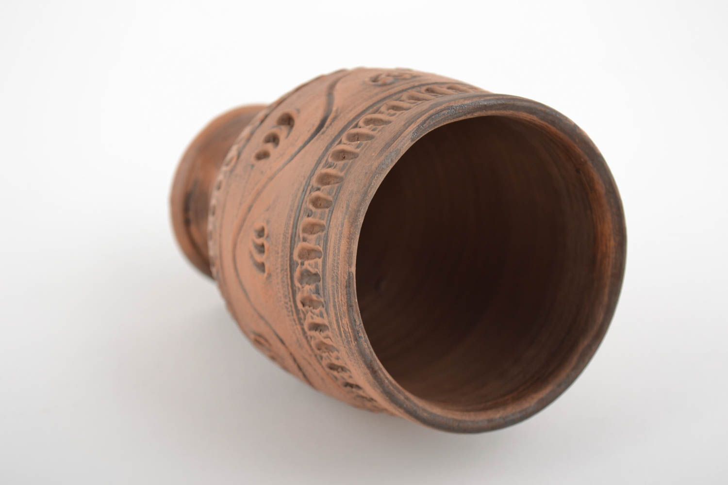 Beautiful handmade designer ceramic goblet 200 ml unusual gift photo 5