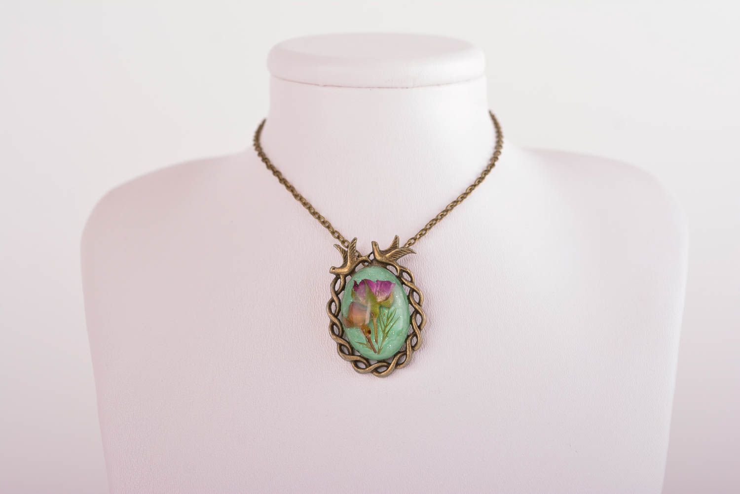 Handmade pendant unusual pendant for women epoxy jewelry gift for her photo 3