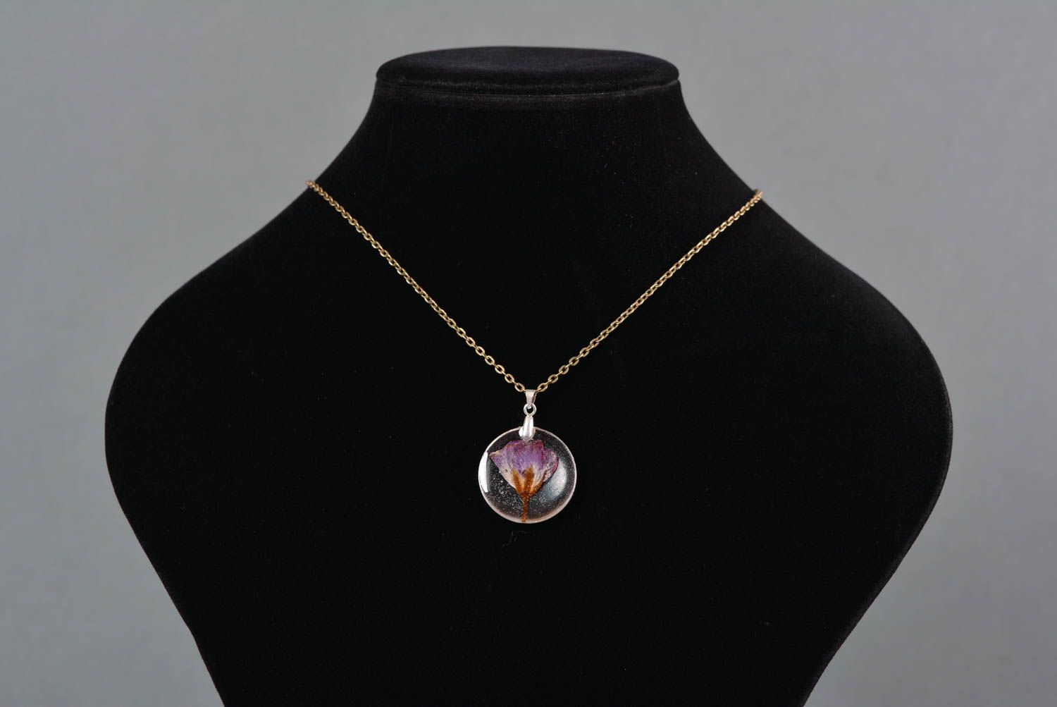 Handmade flower necklace epoxy resin charm necklace fashion jewelry gift ideas photo 2
