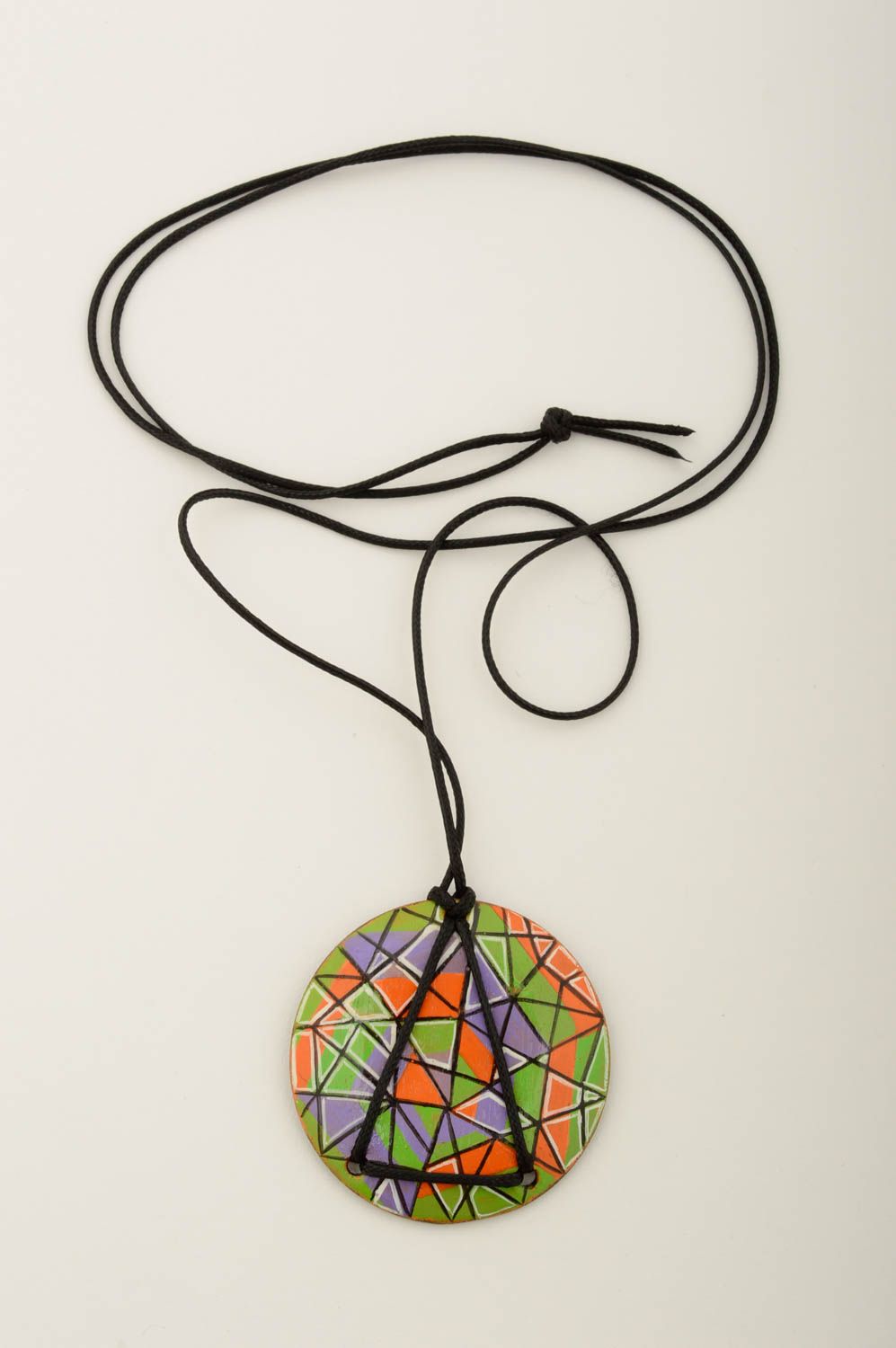 Handmade unusual pendant painted designer pendant stylish accessory for girls photo 3