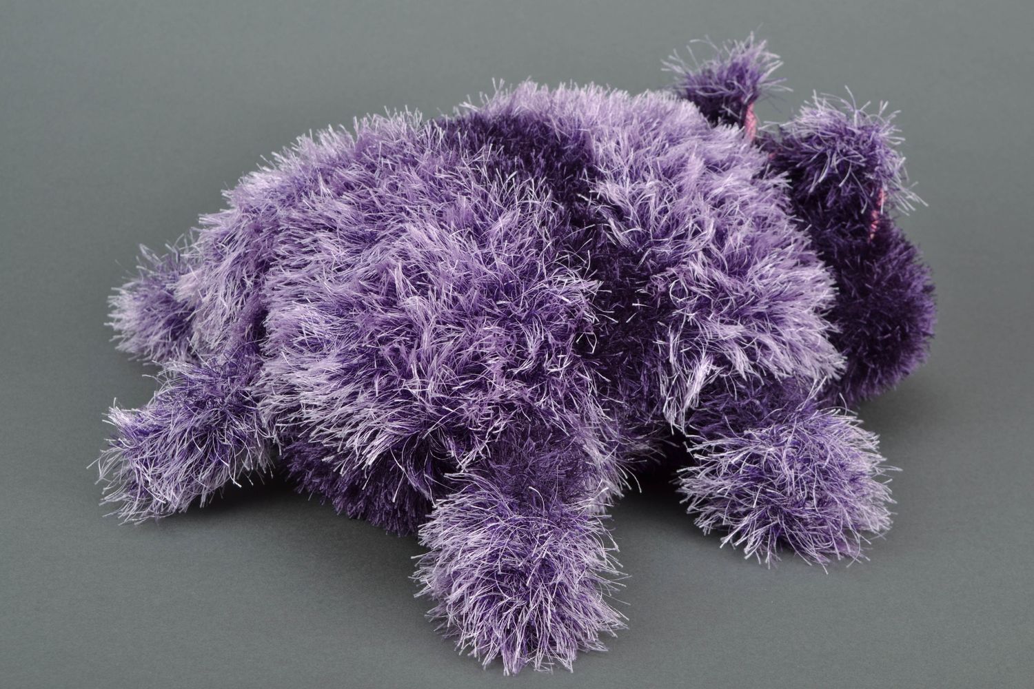 Knitted designer toy Lilac Cat photo 4
