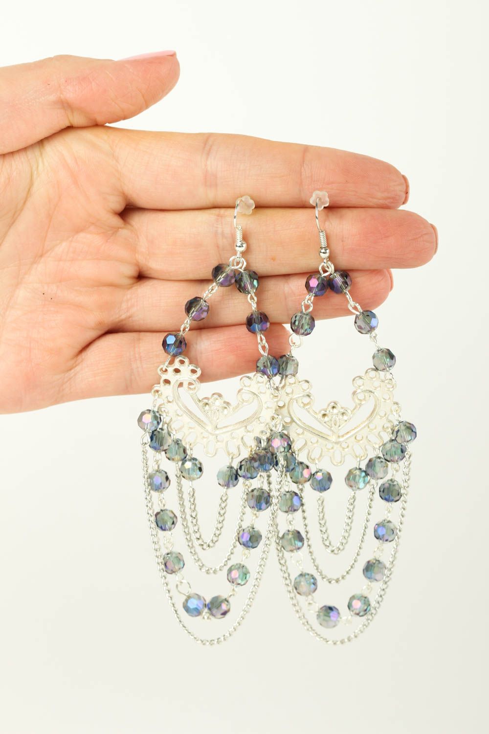 Modeschmuck Ohrringe handgefertigt Schmuck Ohrringe toll Accessoire für Frauen foto 5
