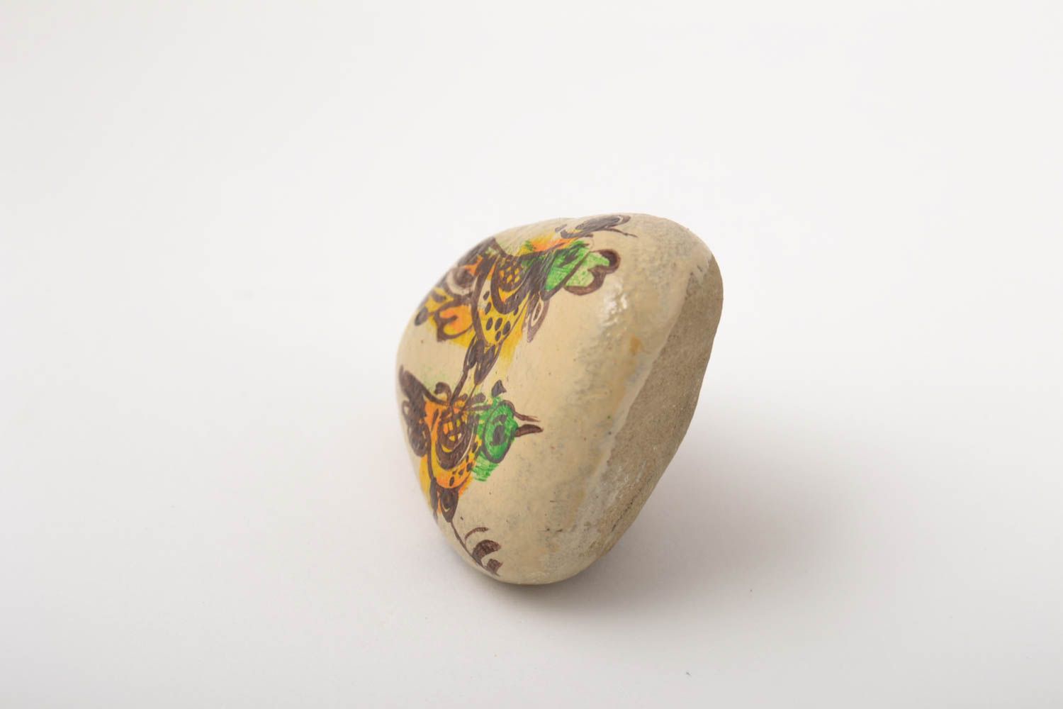 Декор для дома ручной работы раскрашенный камень птицы морской камень стильный фото 4