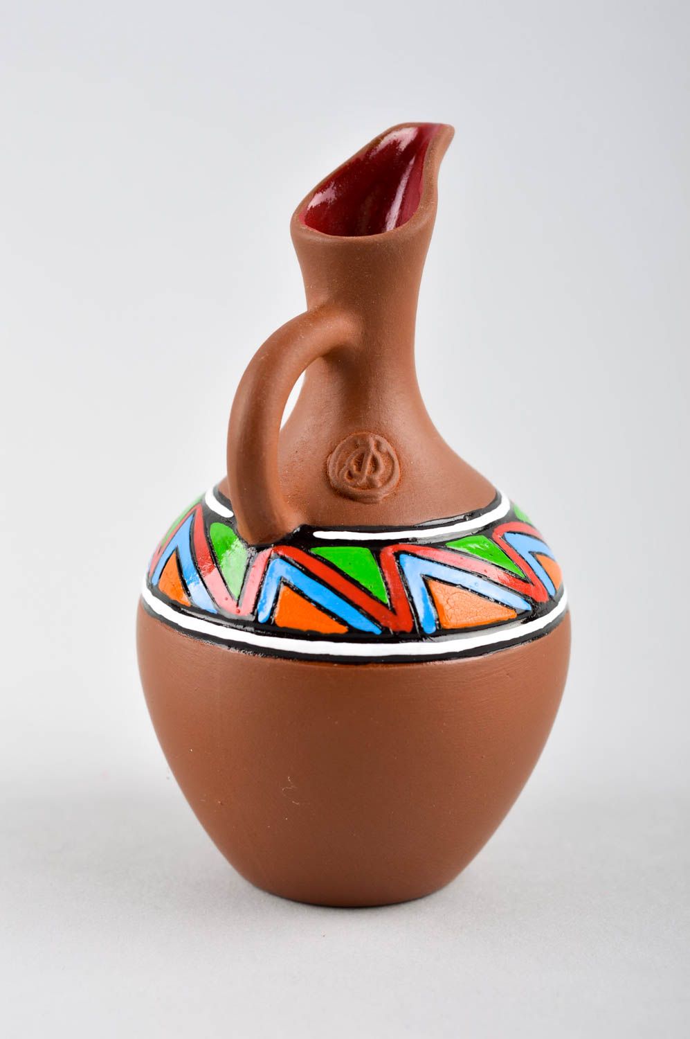 5 oz ceramic handmade wine carafe in terracotta color 0,16 lb photo 3