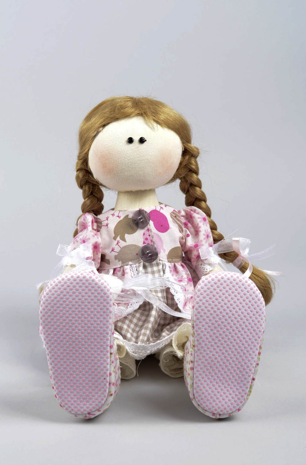 Peluche artesanal muñeca de trapo hecha a mano decoración de dormitorio foto 4
