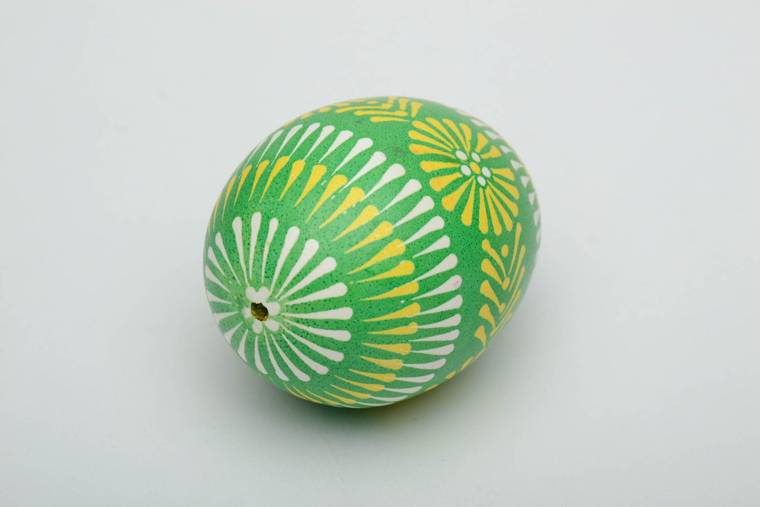 Handmade decorative egg in green color palette photo 3