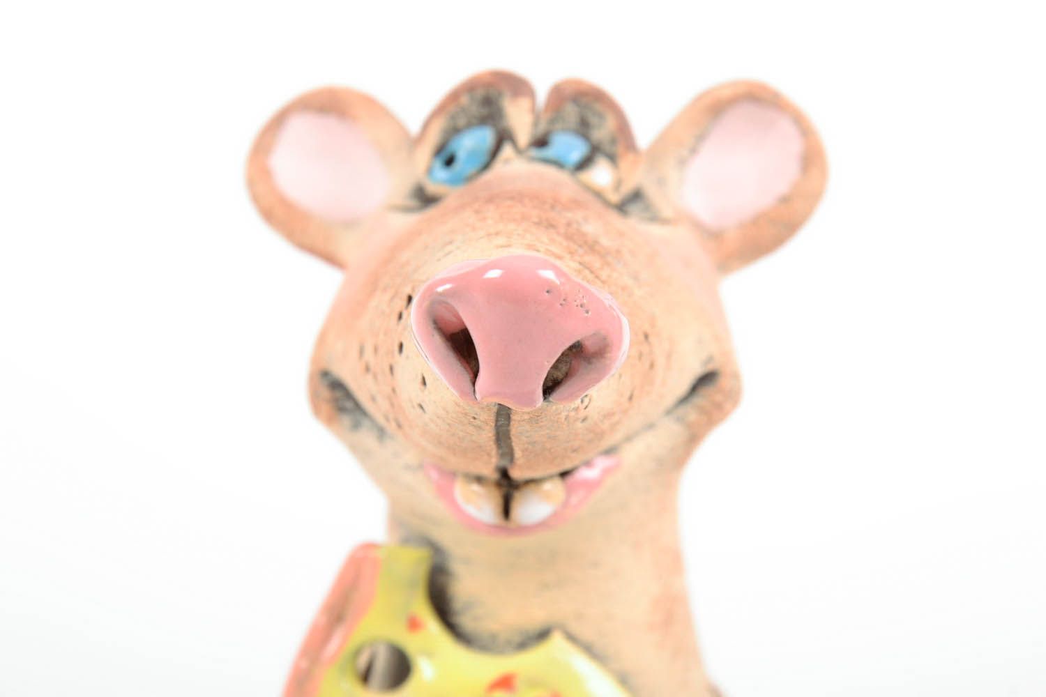 Tirelire céramique Rat Dolly avec fromage  photo 2