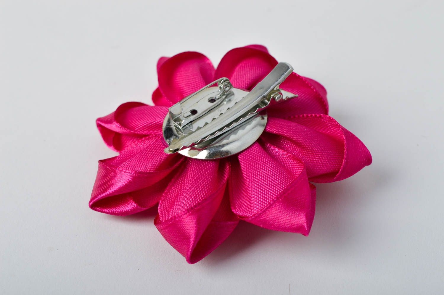 Stylish handmade flower brooch jewelry textile barrette hair clip gifts for her photo 5