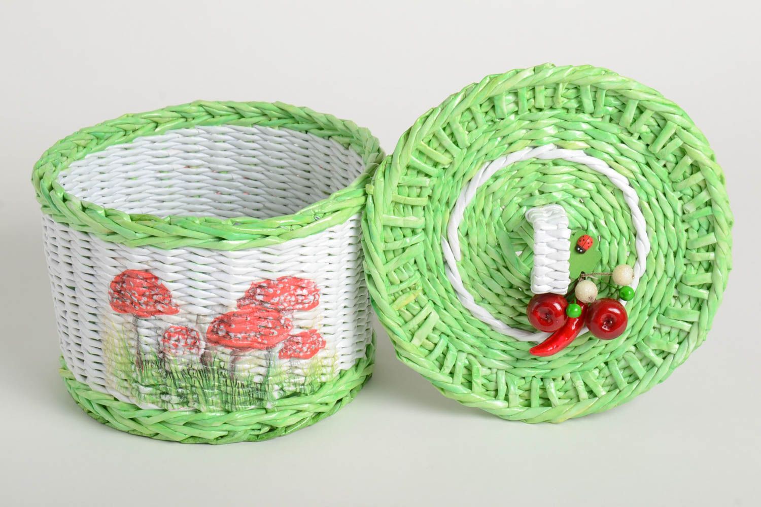 Stylish handmade woven paper basket newspaper box bedroom designs small gifts photo 2