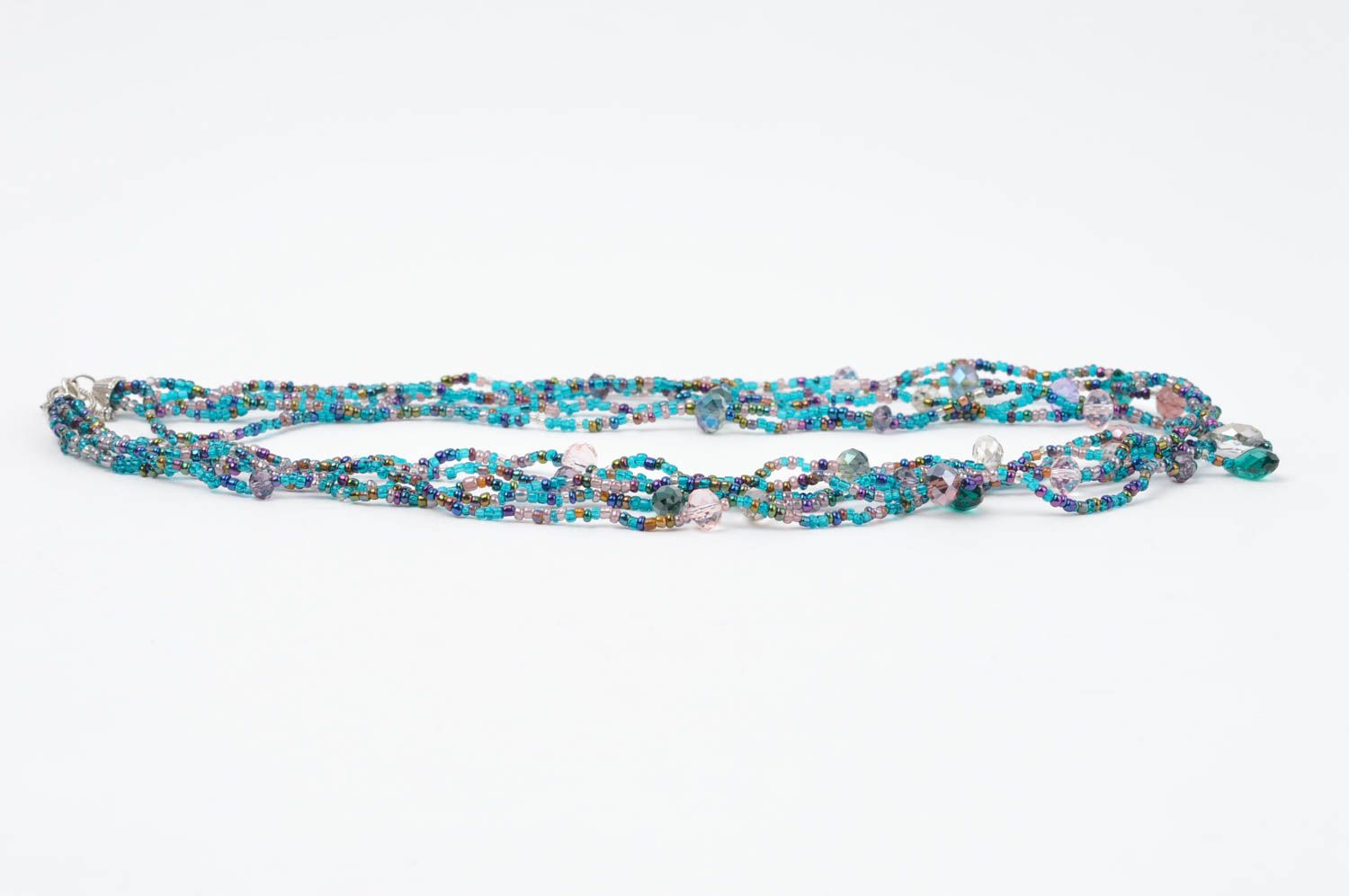 Damen Halskette in Blau Halsschmuck für Damen Schmuck Collier Handarbeit schön foto 2