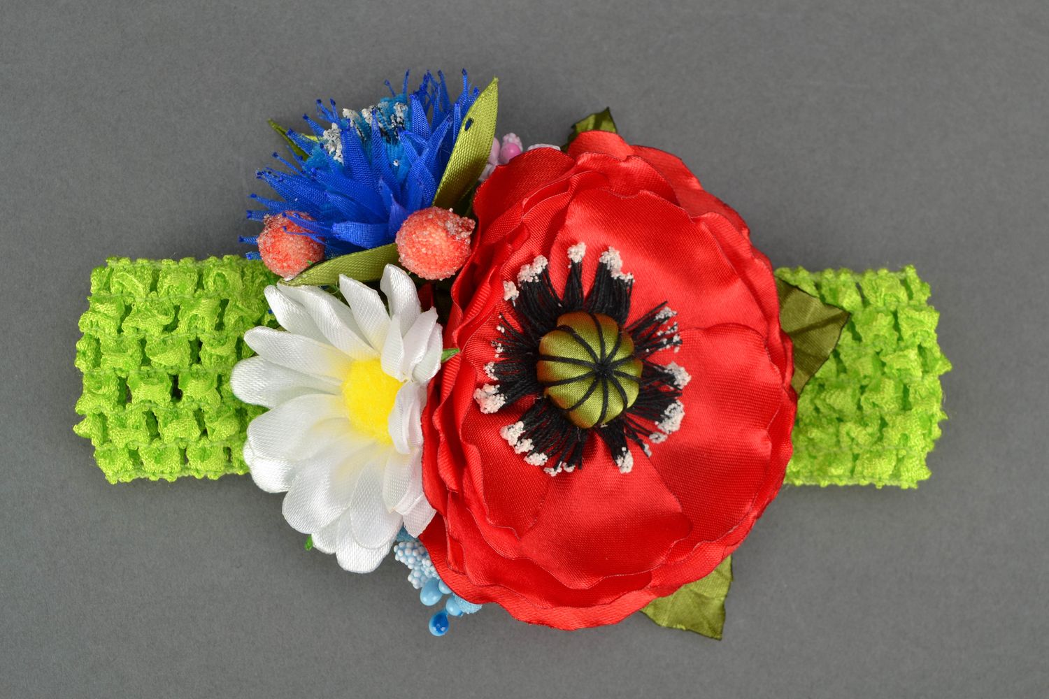 Handgemachtes Haarband mit Blumen foto 1
