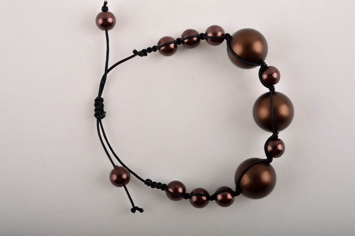 Bracelet tendance Bijou fait main perles plastiques couleur de café Cadeau femme photo 2