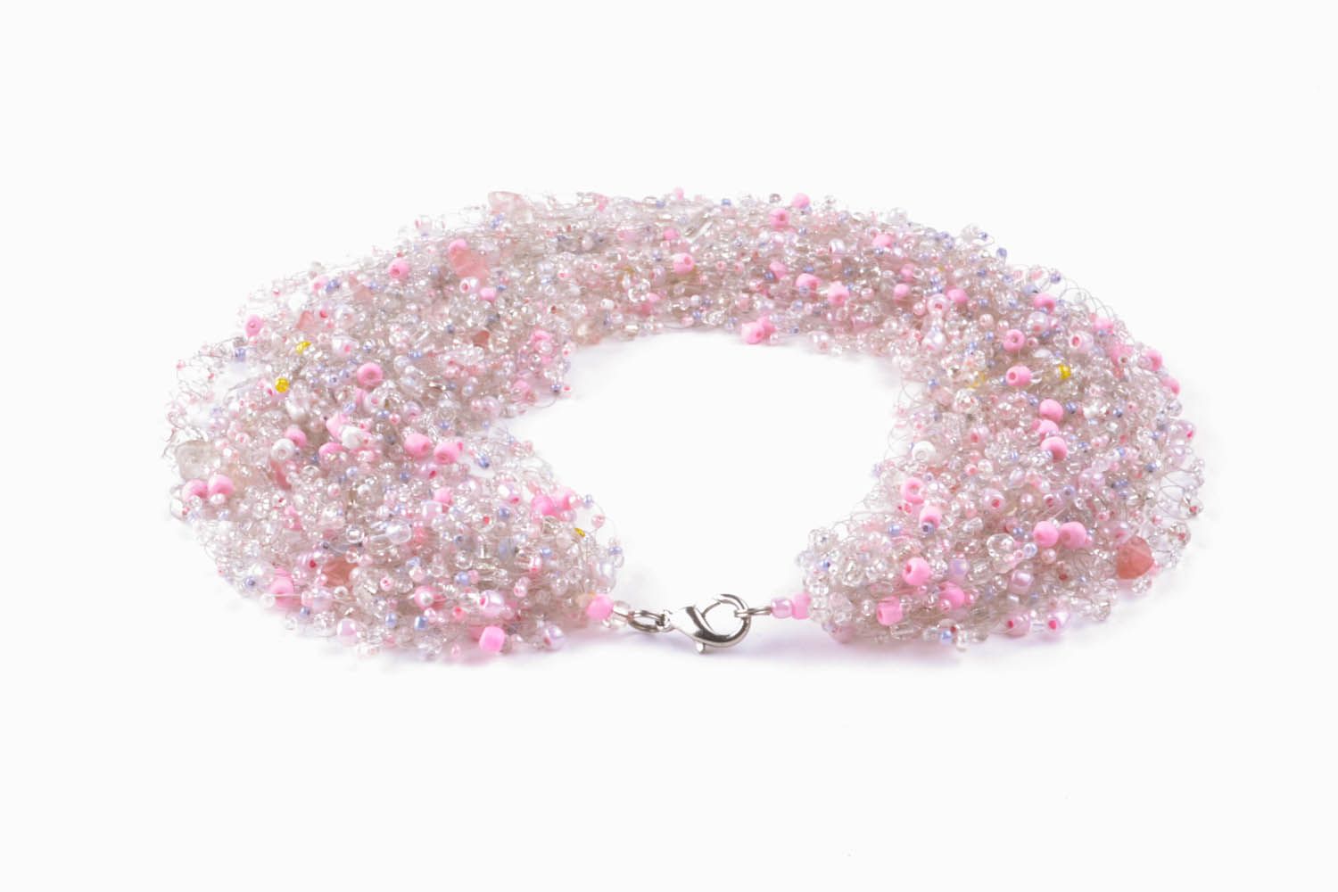 Soft beaded necklace made of natural stones photo 4