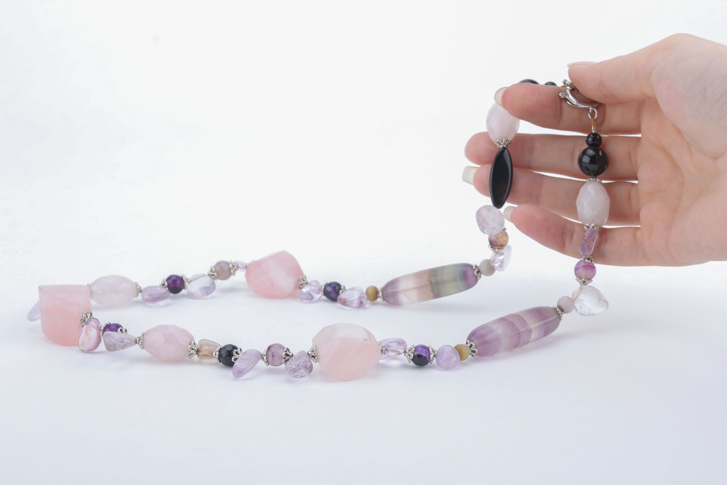 Necklace made of natural stones photo 5