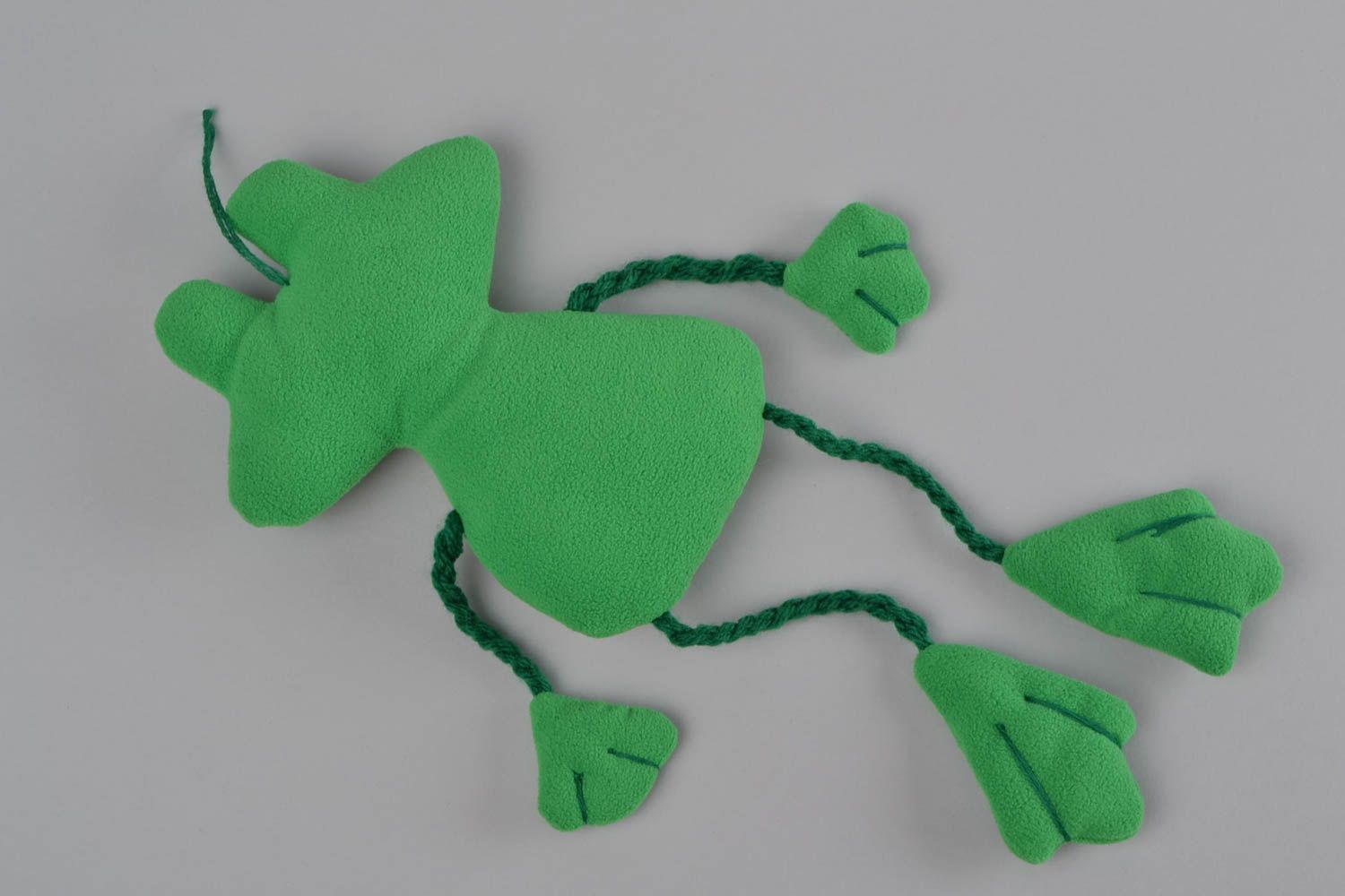 Soft toy fabric decorative handmade green frog perfect present for children photo 5