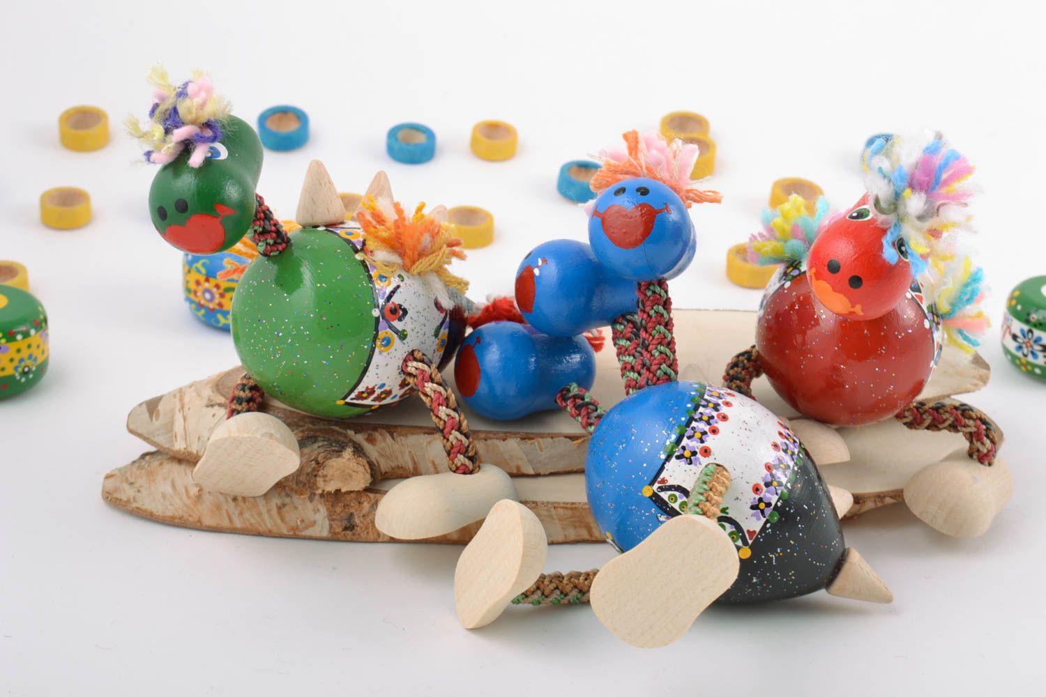 Grelle künstlerische handgemachte Öko Spielzeuge Drachen 3 Stück für Kinder foto 1