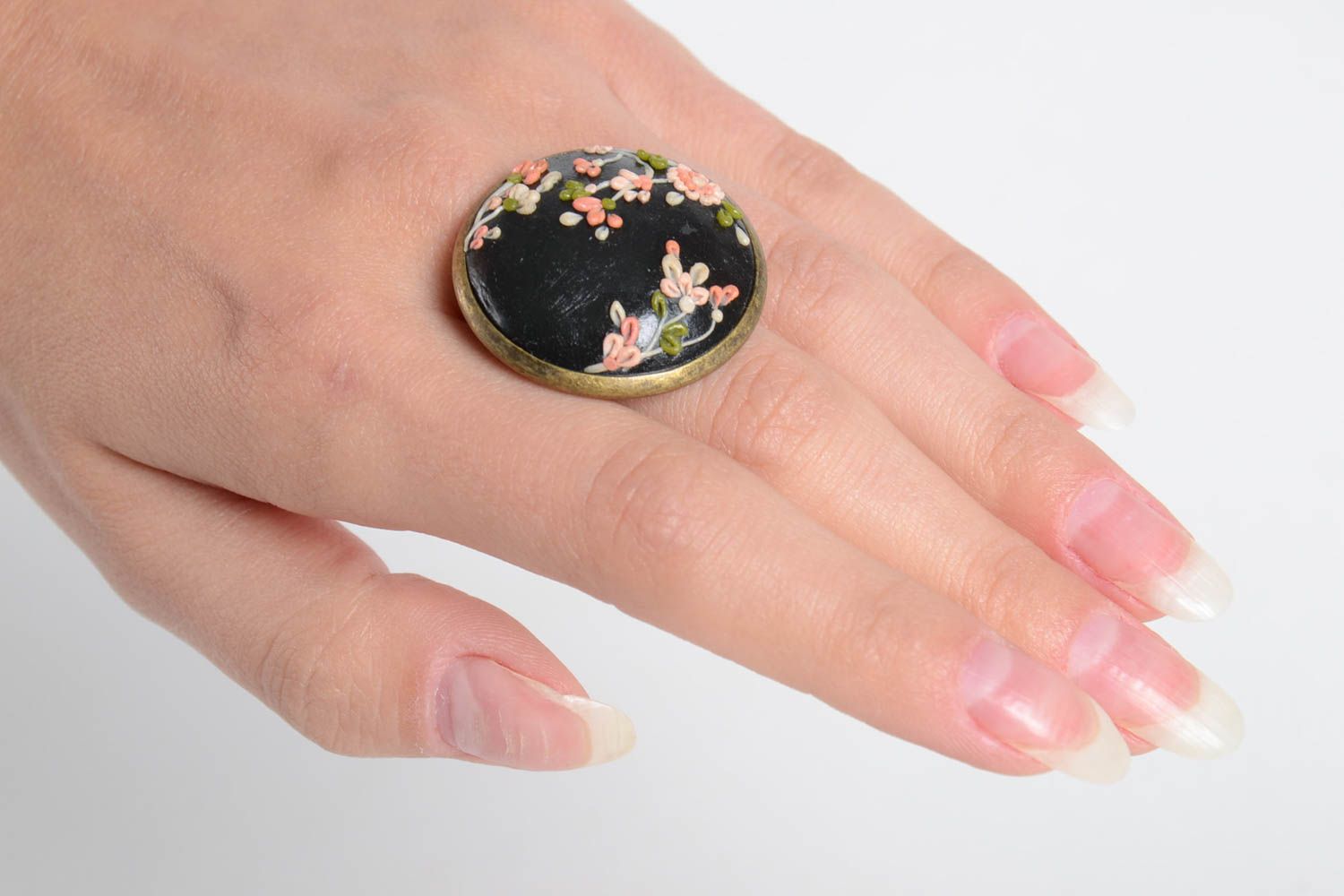 Кольцо ручной работы украшение из полимерной глины кольцо из полимерной глины фото 2