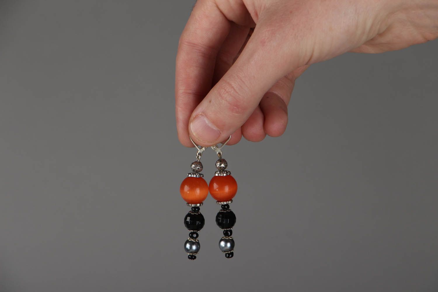 Earrings with natural stone photo 4