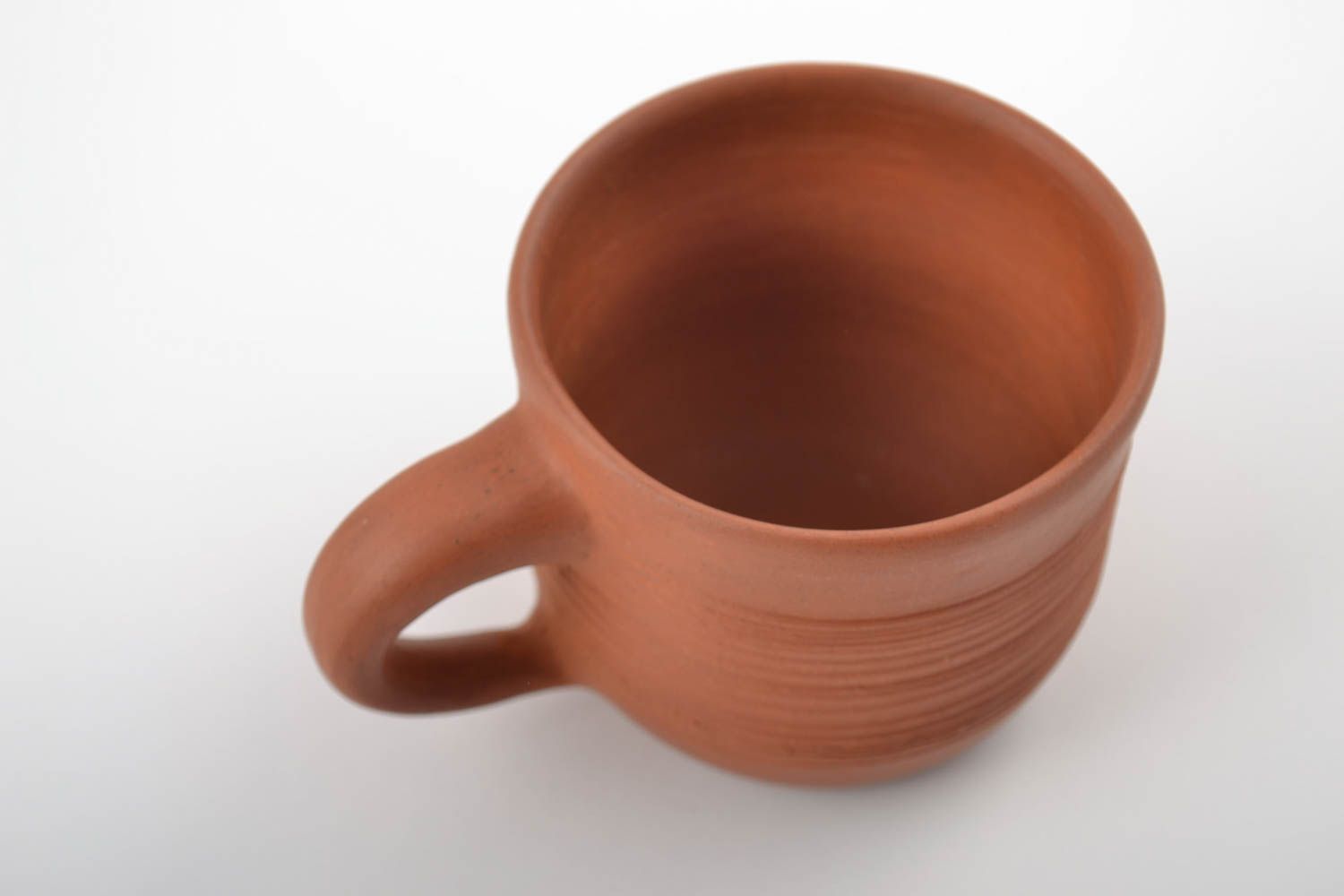 6 oz light-brown ceramic cup with handle 0,32 lb photo 5