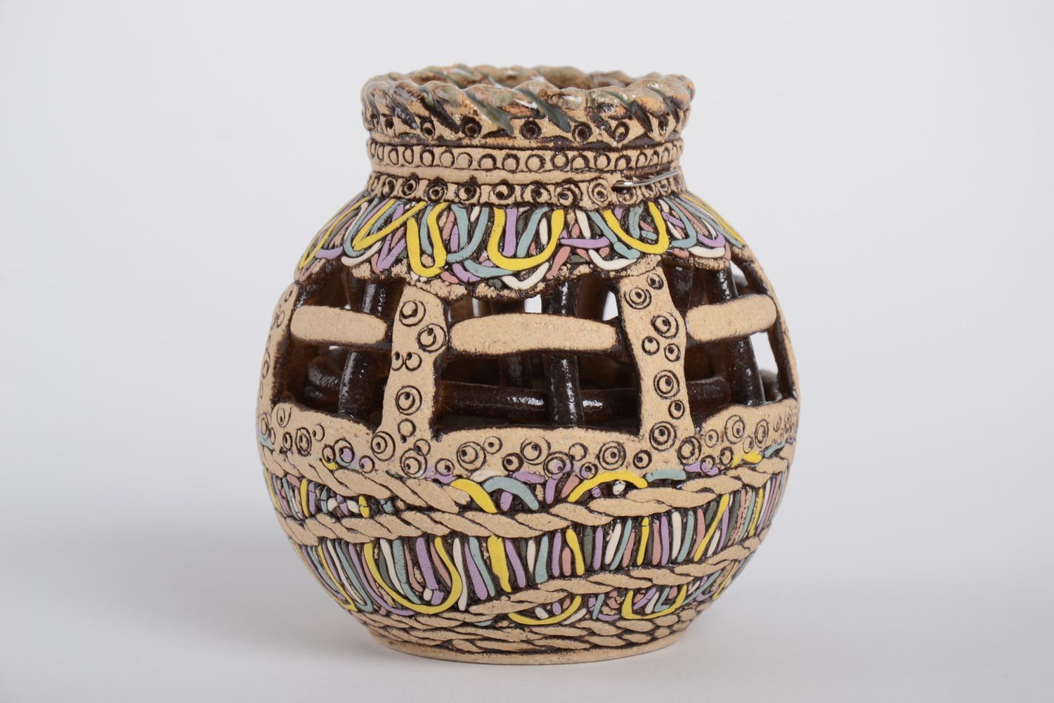 Portavelas de cerámica artesanal regalo original para amigo elemento decorativo foto 2