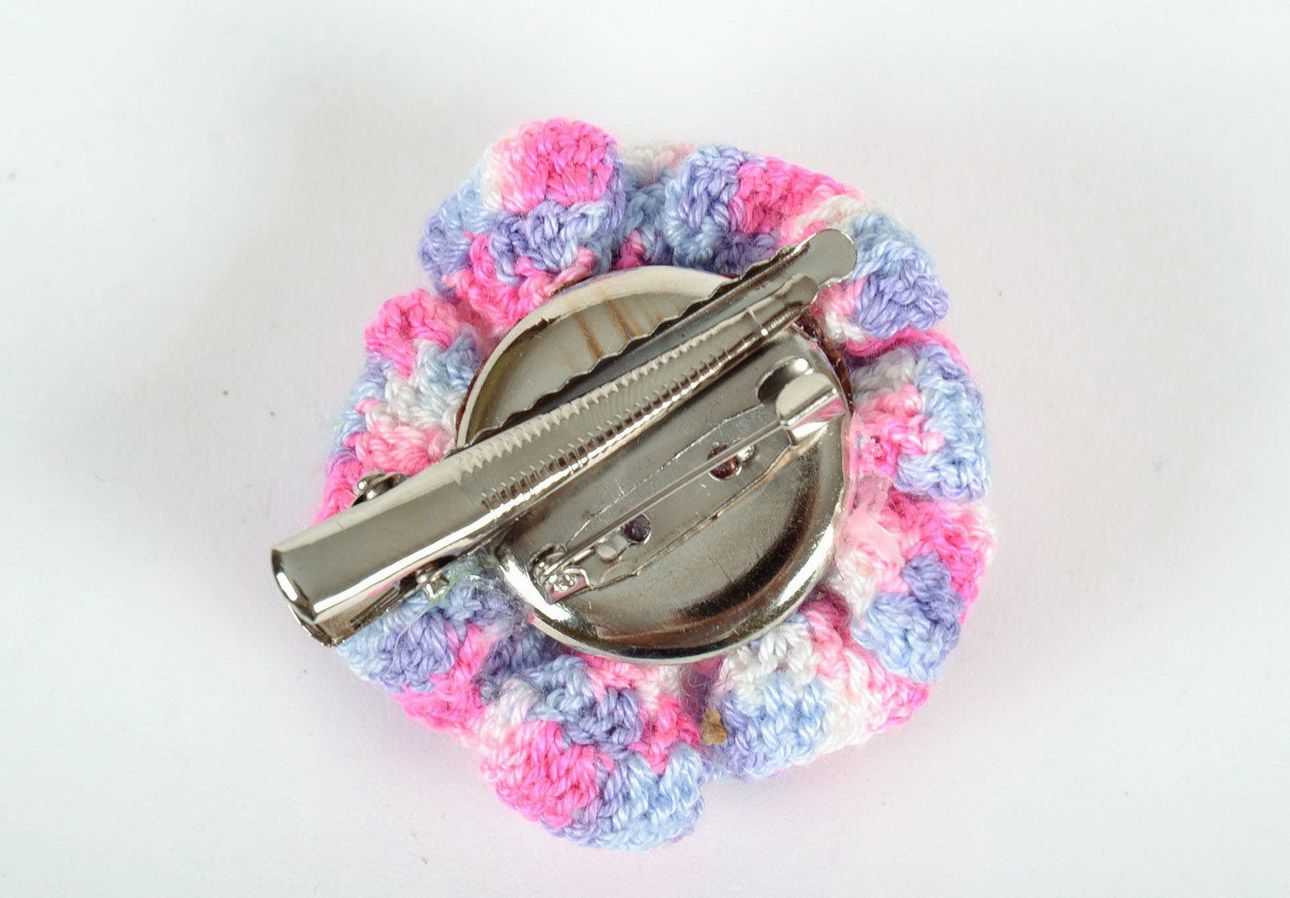 Knitted brooch-hairpin Flower photo 3
