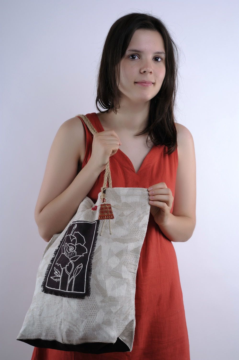 Льняная сумка для стильных девушек фото 3