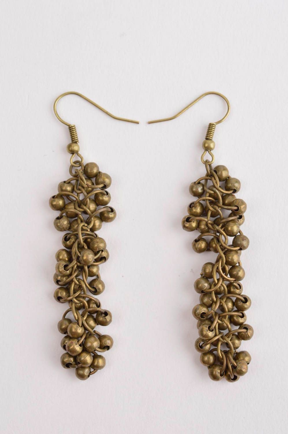 Handmade metal earrings stylish long earrings metal craft fashion trends photo 2