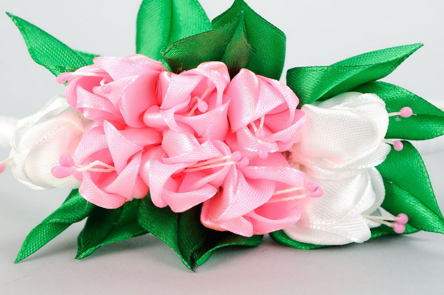 Headband with satin ribbons photo 5