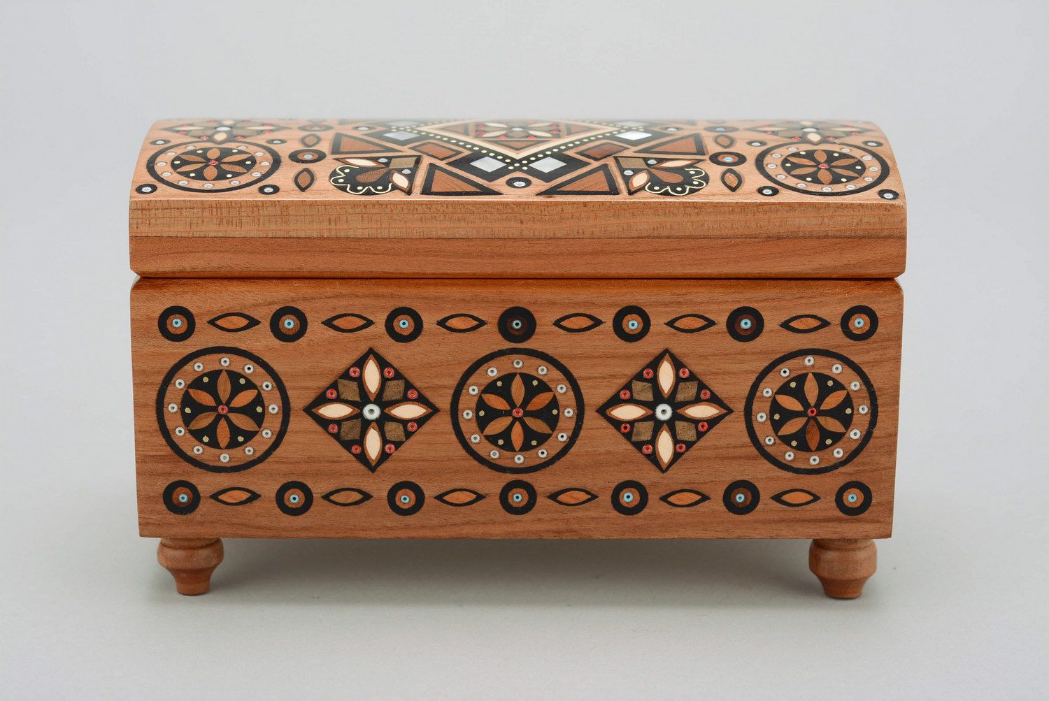 Wooden box inlaid with metal photo 3