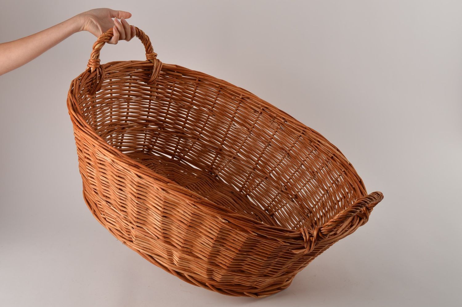 Handmade beautiful woven basket stylish basket for laundry interior decor photo 2