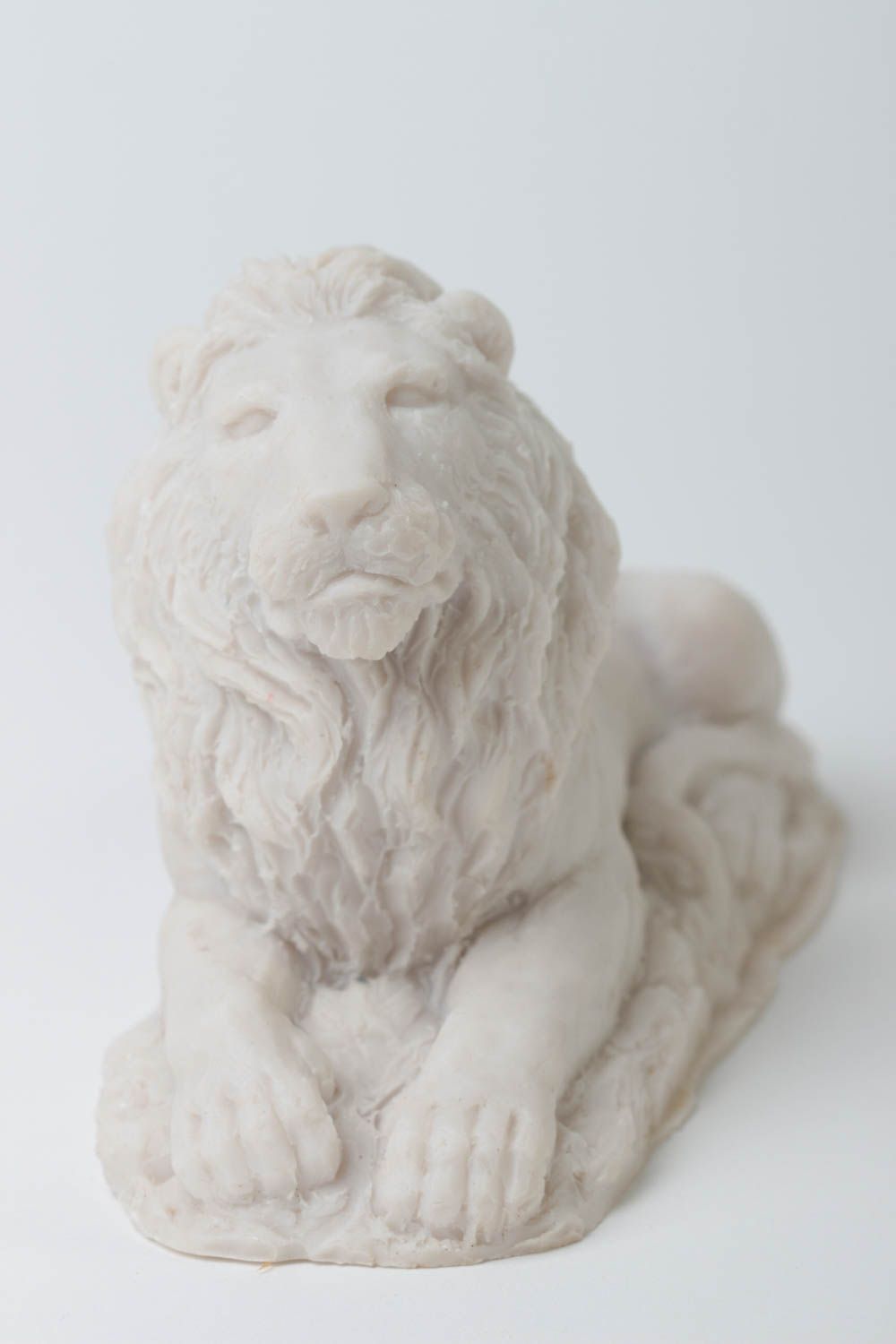 Figurine lion fait main Objet à décorer Cadeau original en marbre et résine photo 2